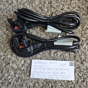 I-Sheng SS-14 Type G European 3-Pin Plug Power Cord 5A 250V 6 Foot New (2 Pack)